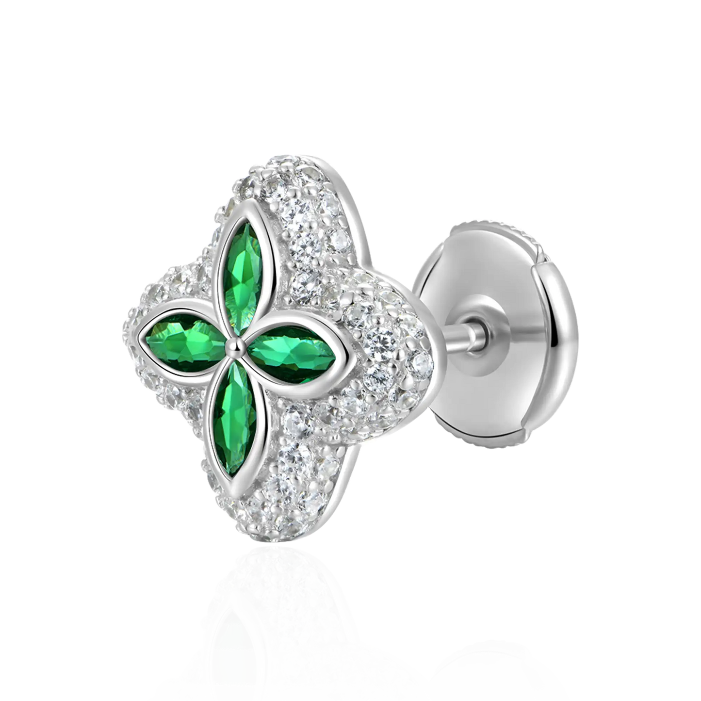 Iced Luminous Clover Earrings